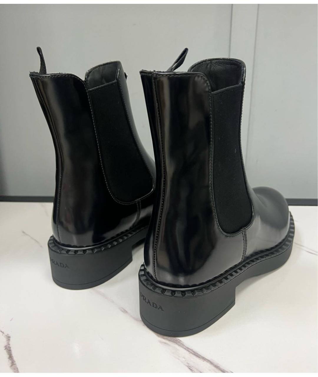 PRADA Черные кожаные ботинки, фото 7
