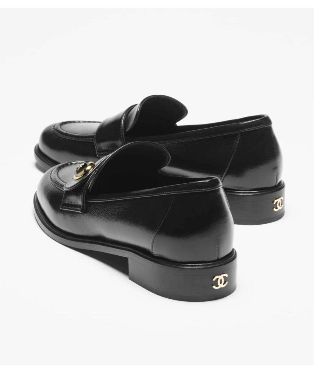 CHANEL Черные кожаные лоферы, фото 2