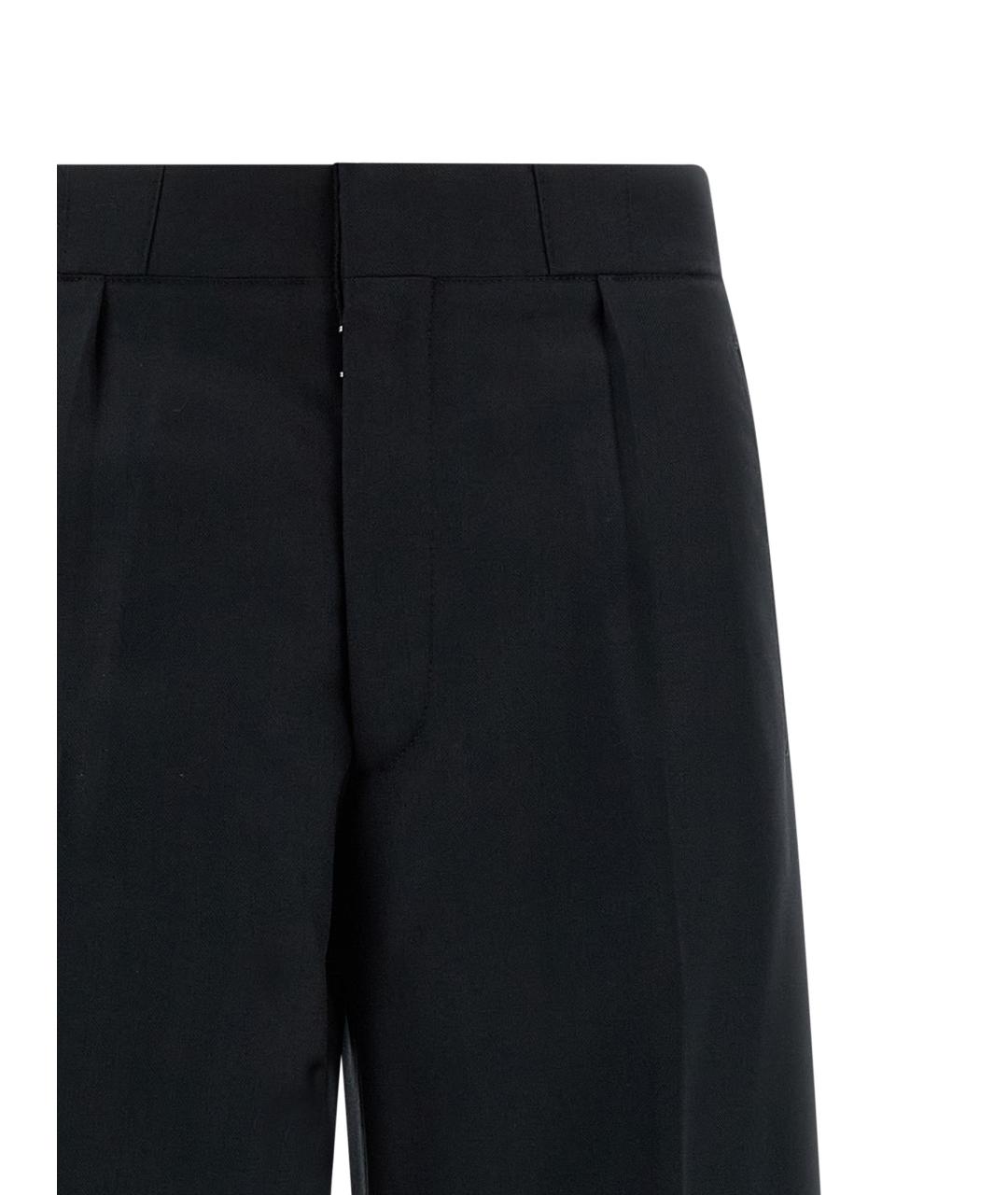 MAISON MARGIELA Черные шерстяные прямые брюки, фото 3
