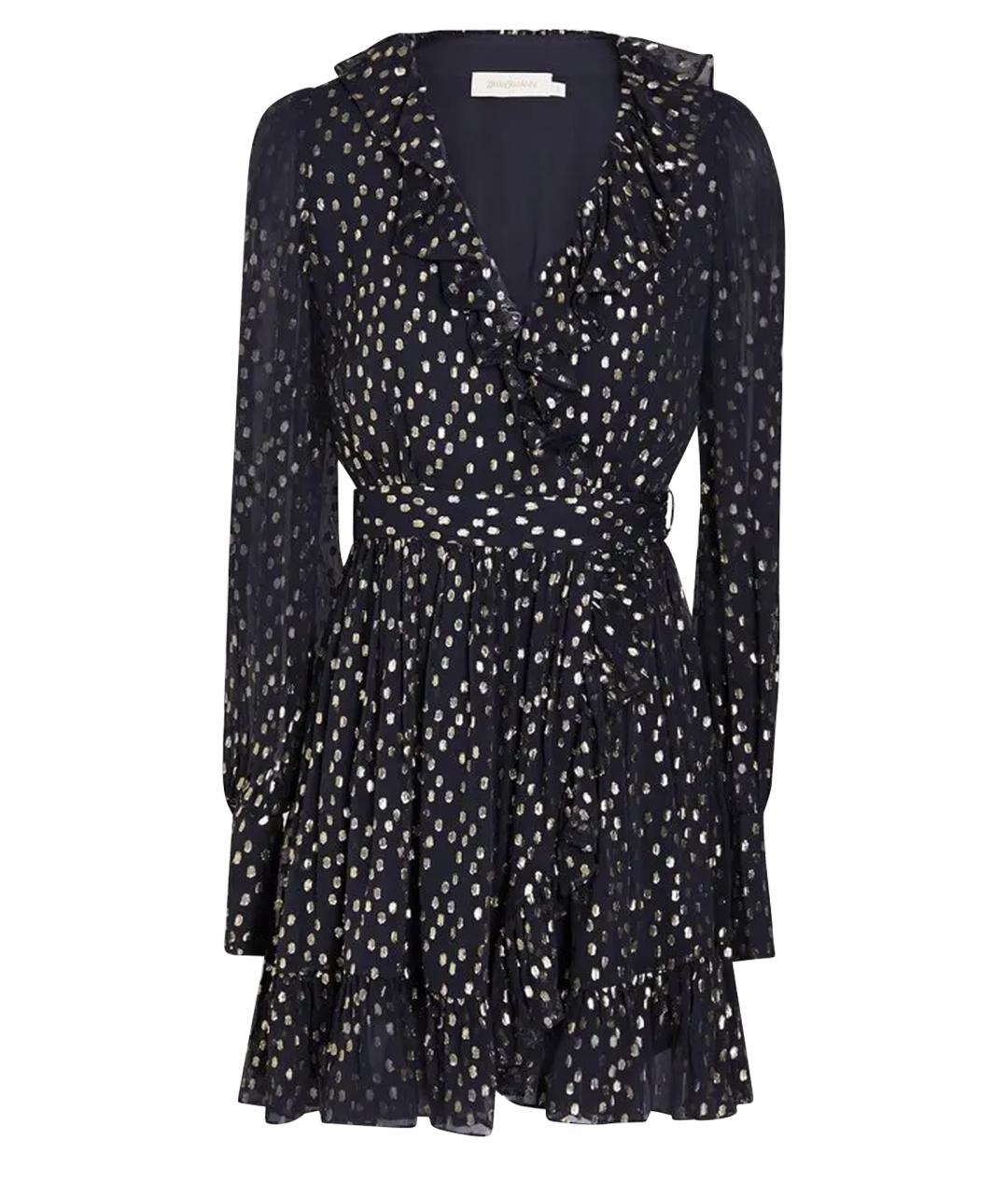 ZIMMERMANN Черное шифоновое коктейльное платье, фото 1