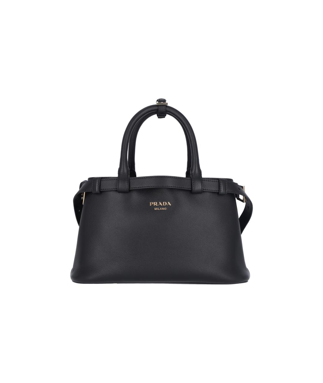 PRADA Черная кожаная сумка тоут, фото 1