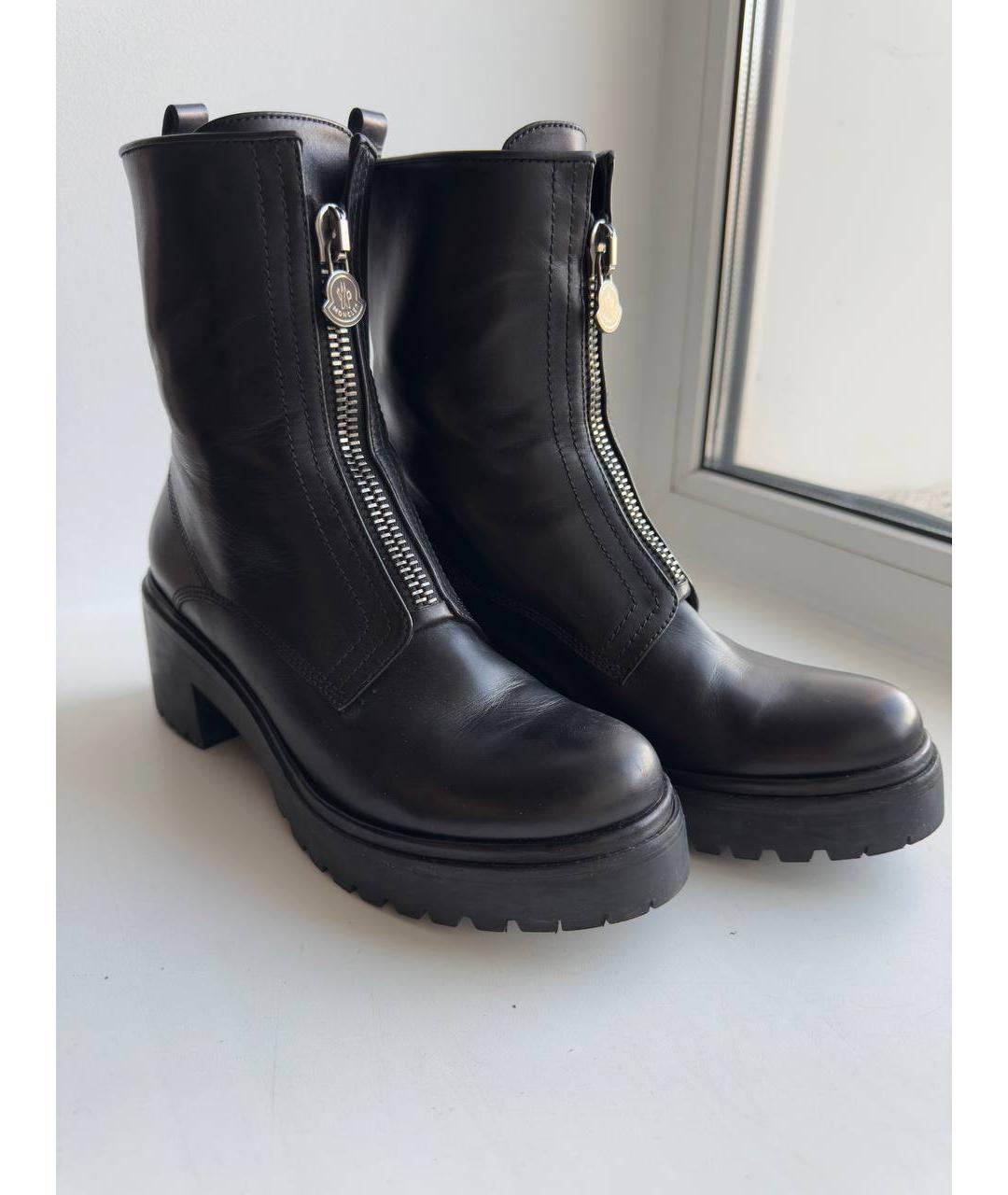 MONCLER Черные кожаные ботинки, фото 8