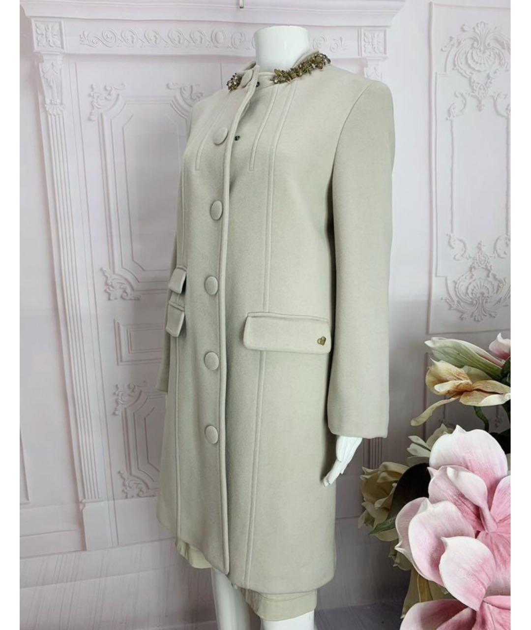 TWIN-SET Бежевое шерстяное пальто, фото 7
