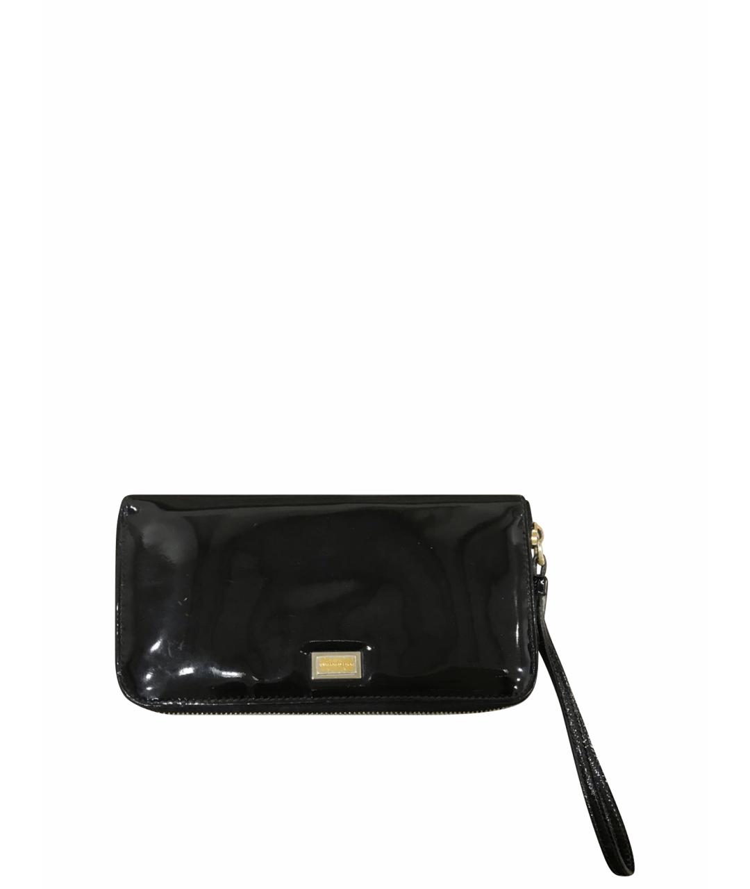 DOLCE&GABBANA Черный кошелек из лакированной кожи, фото 1