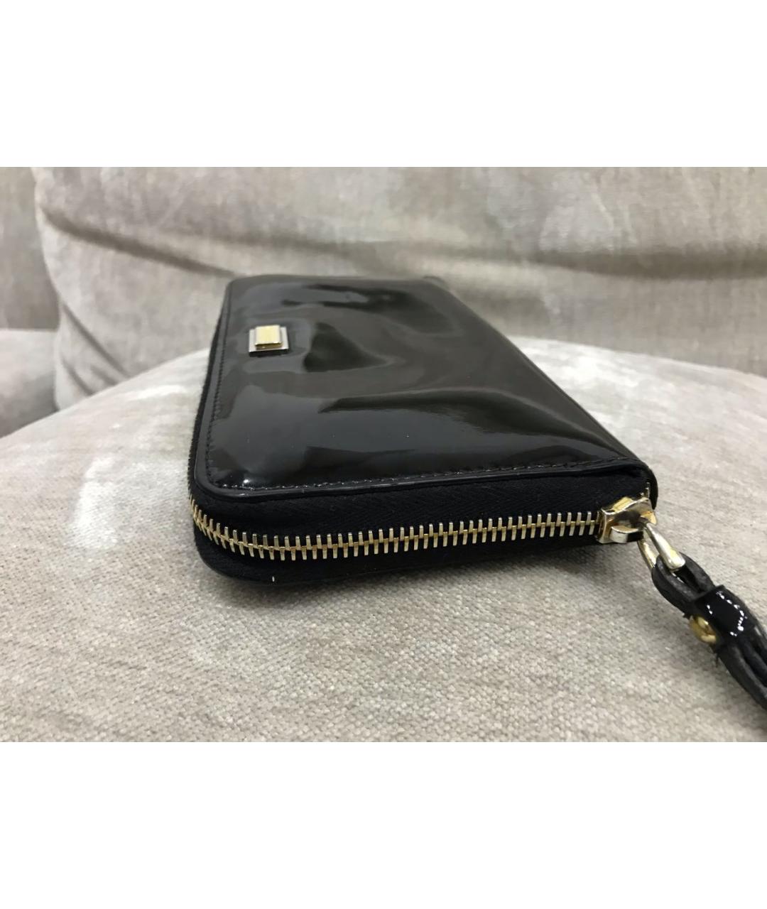DOLCE&GABBANA Черный кошелек из лакированной кожи, фото 6