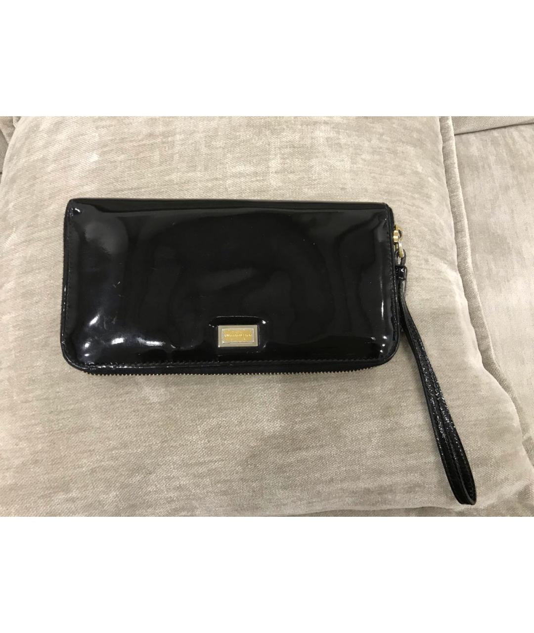 DOLCE&GABBANA Черный кошелек из лакированной кожи, фото 8