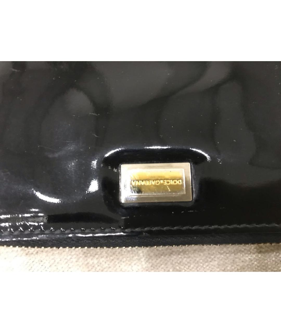 DOLCE&GABBANA Черный кошелек из лакированной кожи, фото 7