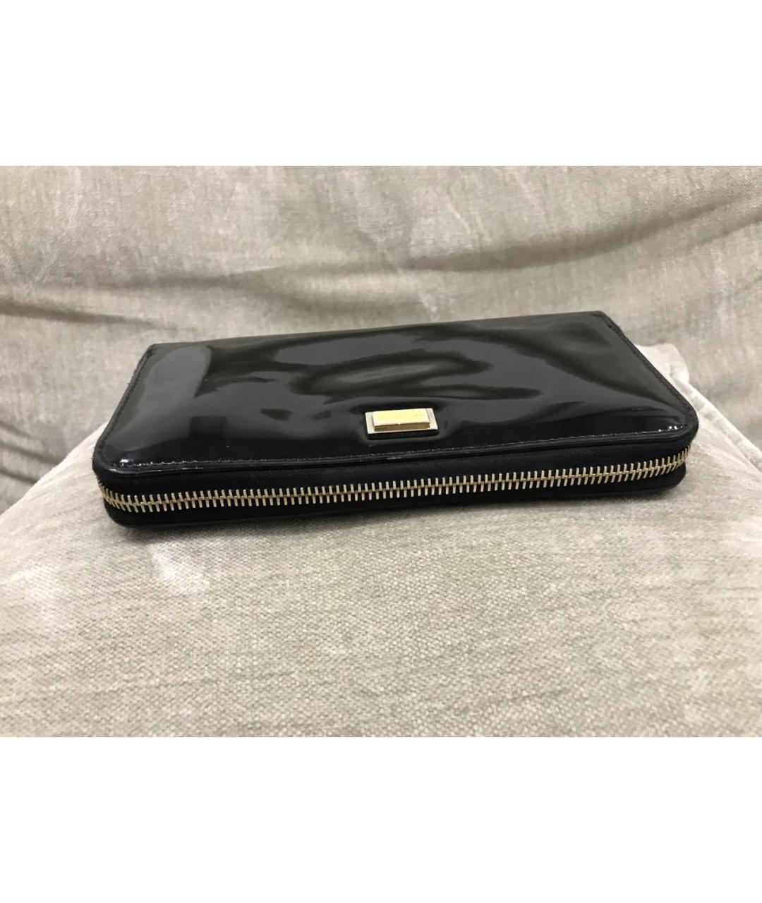 DOLCE&GABBANA Черный кошелек из лакированной кожи, фото 5