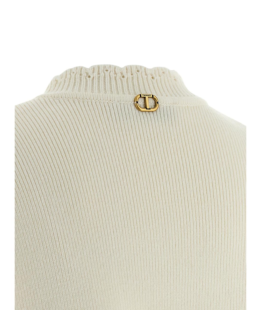 TWIN-SET Белый вискозный джемпер / свитер, фото 4