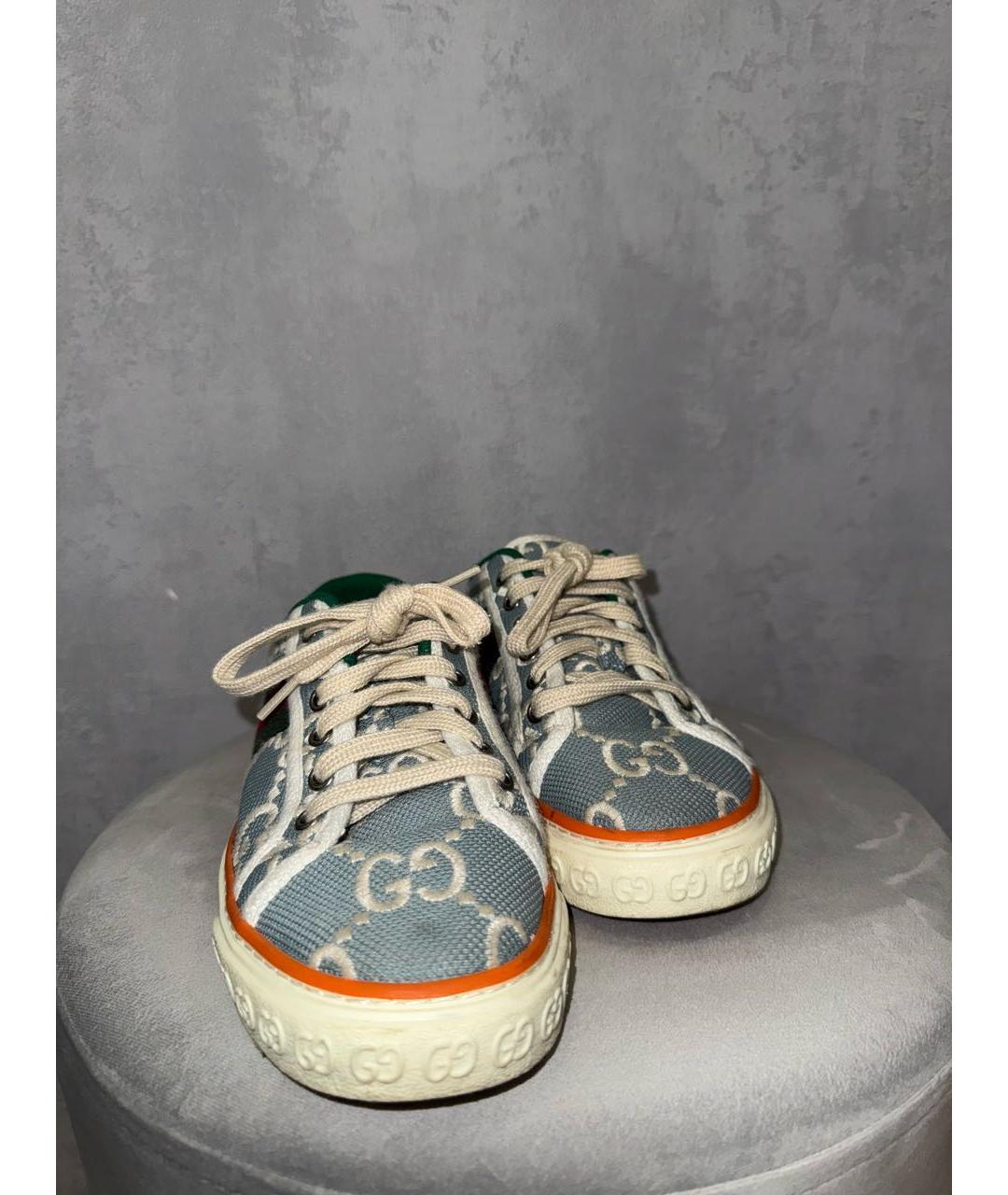 GUCCI Голубые низкие кроссовки / кеды, фото 2