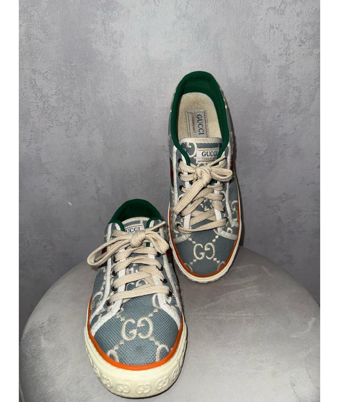 GUCCI Голубые низкие кроссовки / кеды, фото 3