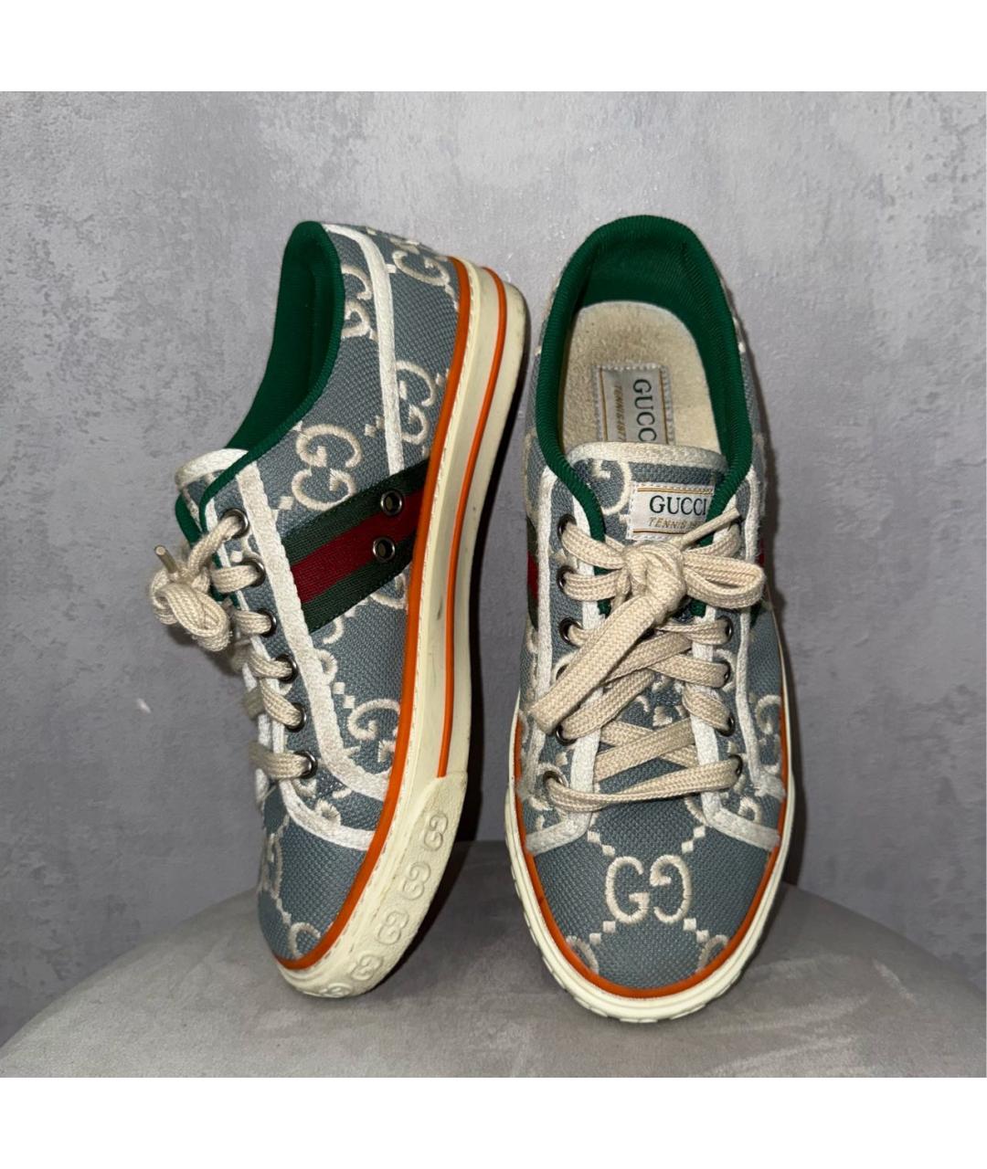 GUCCI Голубые низкие кроссовки / кеды, фото 4