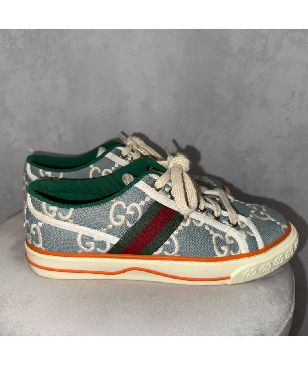 GUCCI Голубые низкие кроссовки / кеды, фото 6