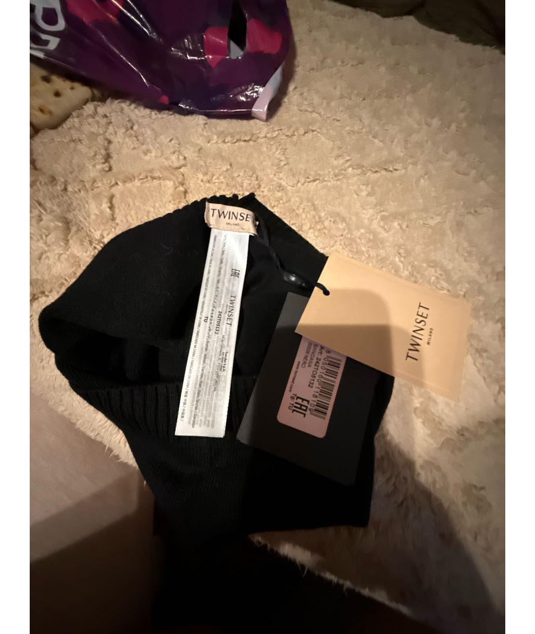 TWIN-SET Черная шапка, фото 3