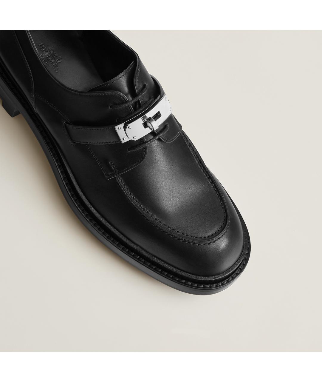HERMES Черные кожаные брогги и оксфорды, фото 2