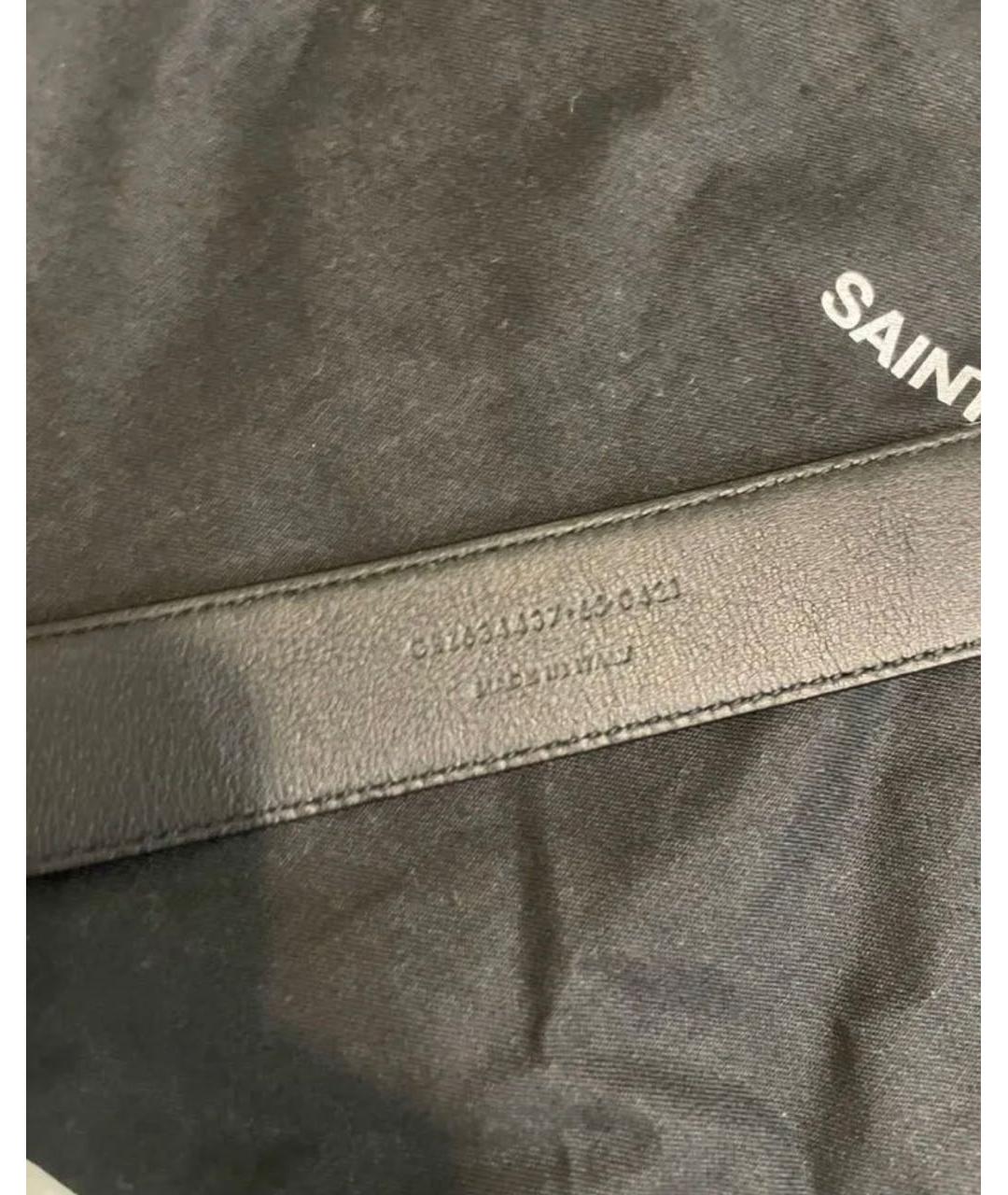 SAINT LAURENT Черный кожаный ремень, фото 3