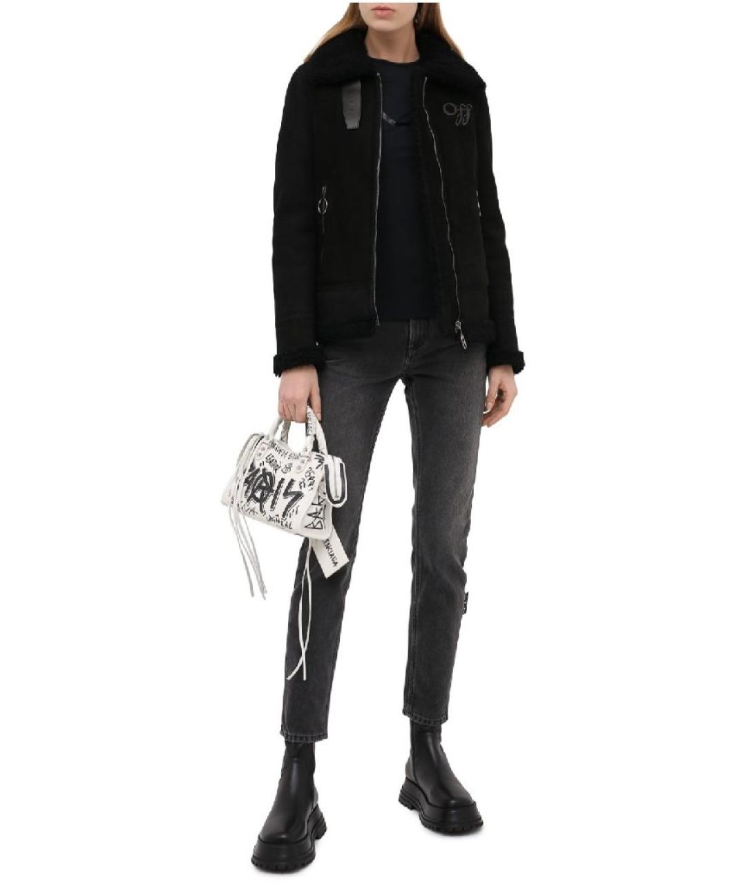 OFF-WHITE Черная замшевая дубленка, фото 9