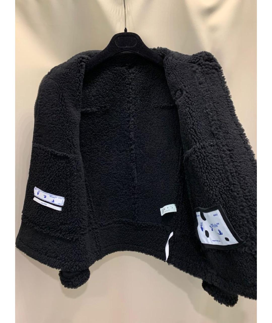 OFF-WHITE Черная замшевая дубленка, фото 4