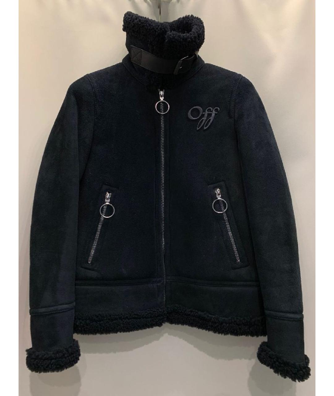 OFF-WHITE Черная замшевая дубленка, фото 2