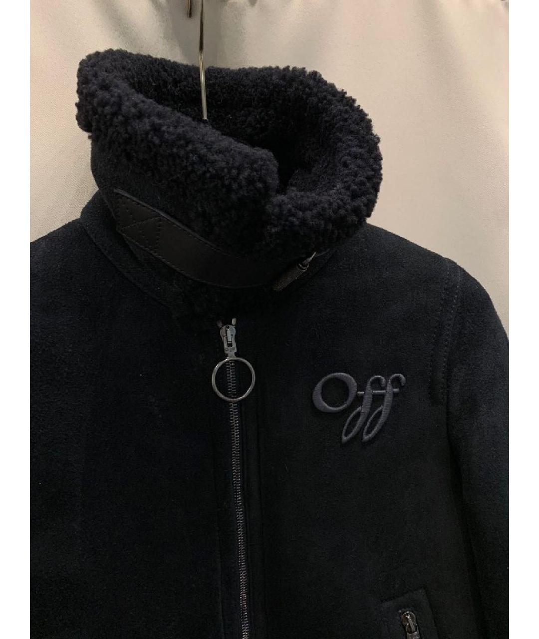 OFF-WHITE Черная замшевая дубленка, фото 5