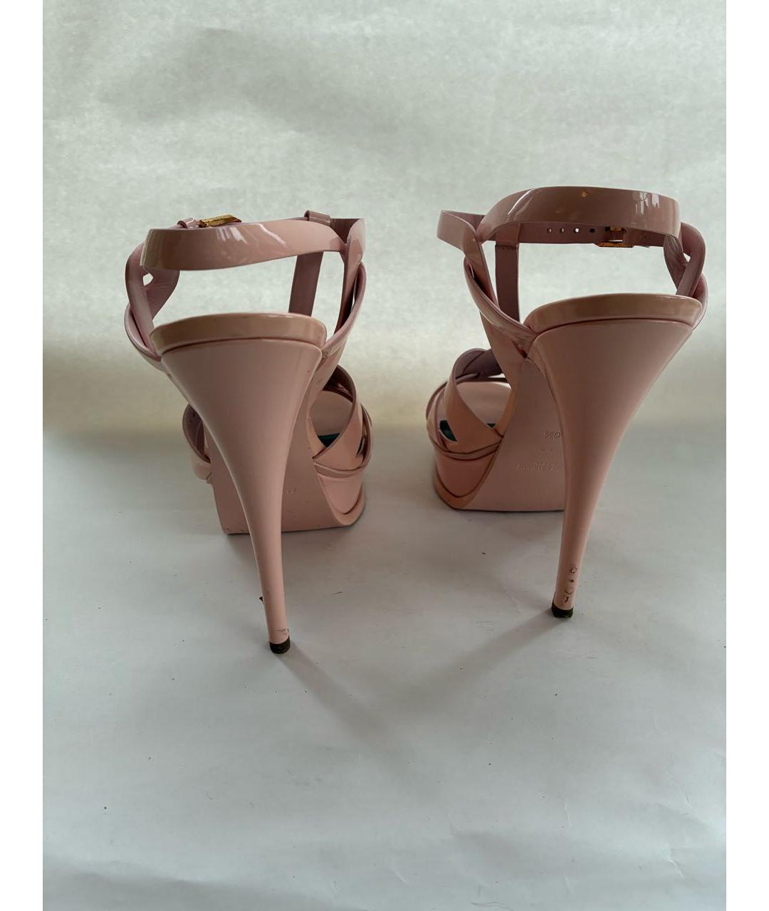SAINT LAURENT Розовые туфли из лакированной кожи, фото 4