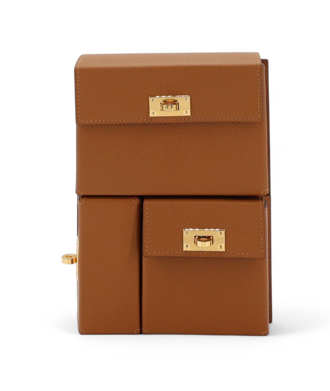 HERMES Горчичная кожаная сумка через плечо, фото 3