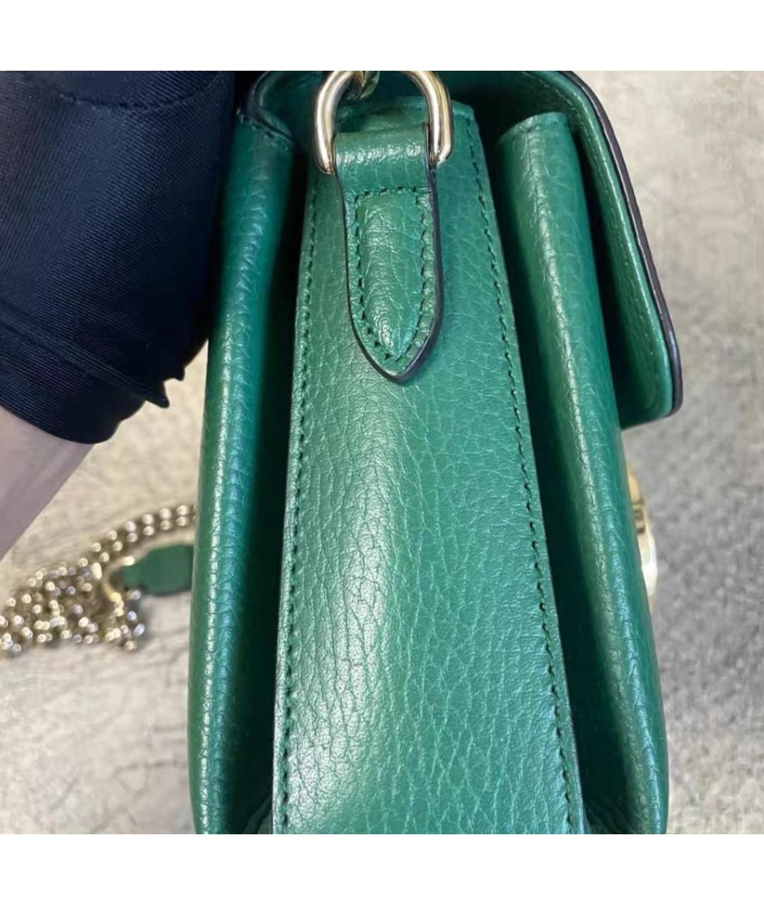 GUCCI Зеленая кожаная сумка через плечо, фото 5