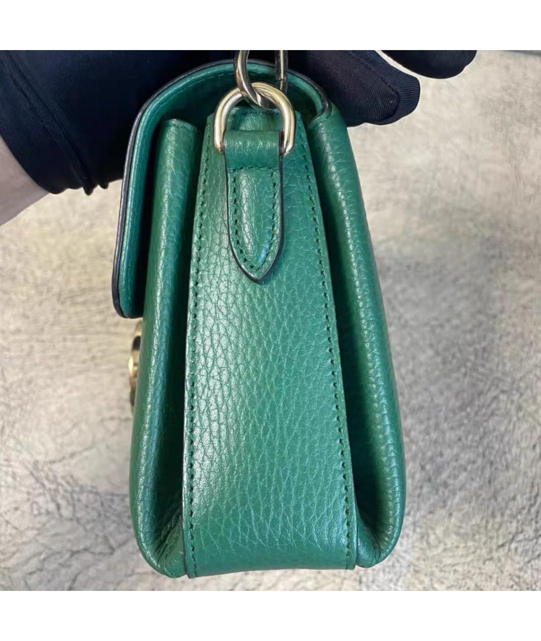 GUCCI Зеленая кожаная сумка через плечо, фото 3