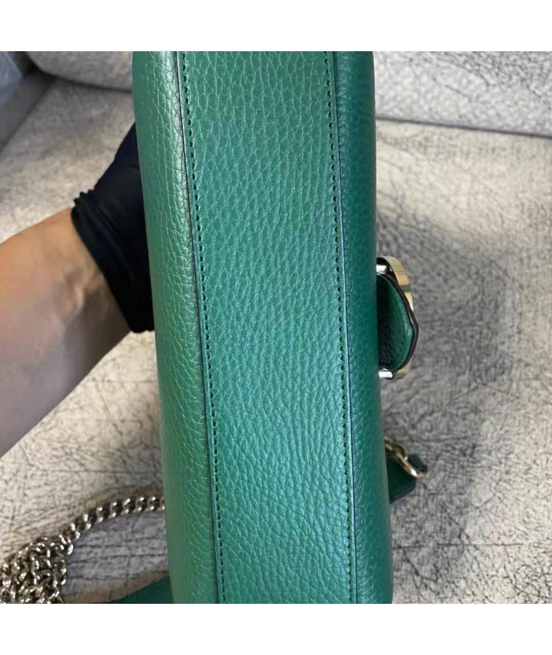 GUCCI Зеленая кожаная сумка через плечо, фото 6