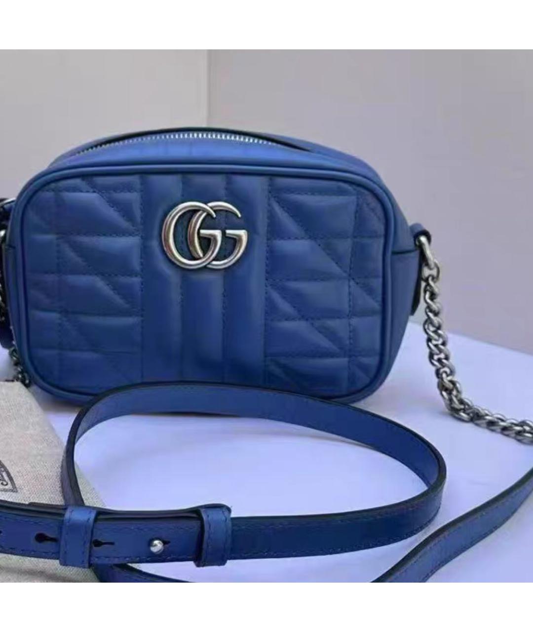 GUCCI Синяя кожаная сумка через плечо, фото 6