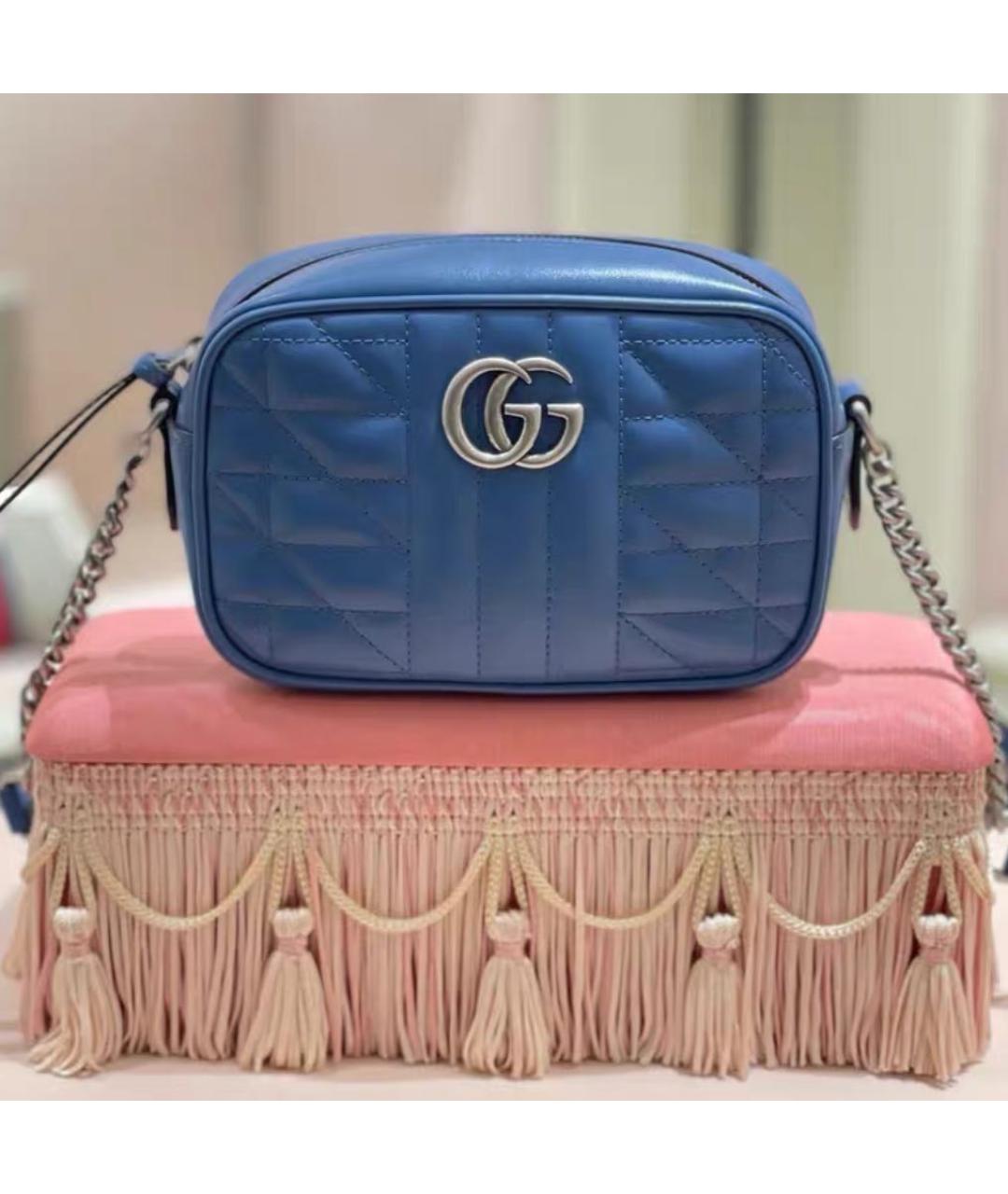 GUCCI Синяя кожаная сумка через плечо, фото 2