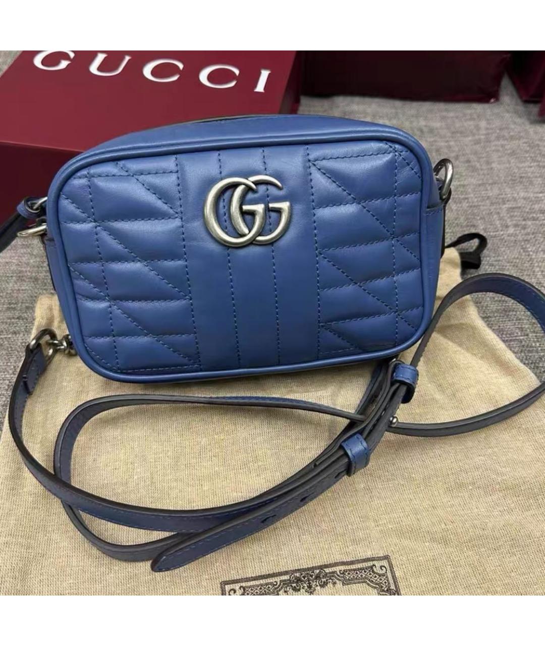 GUCCI Синяя кожаная сумка через плечо, фото 3