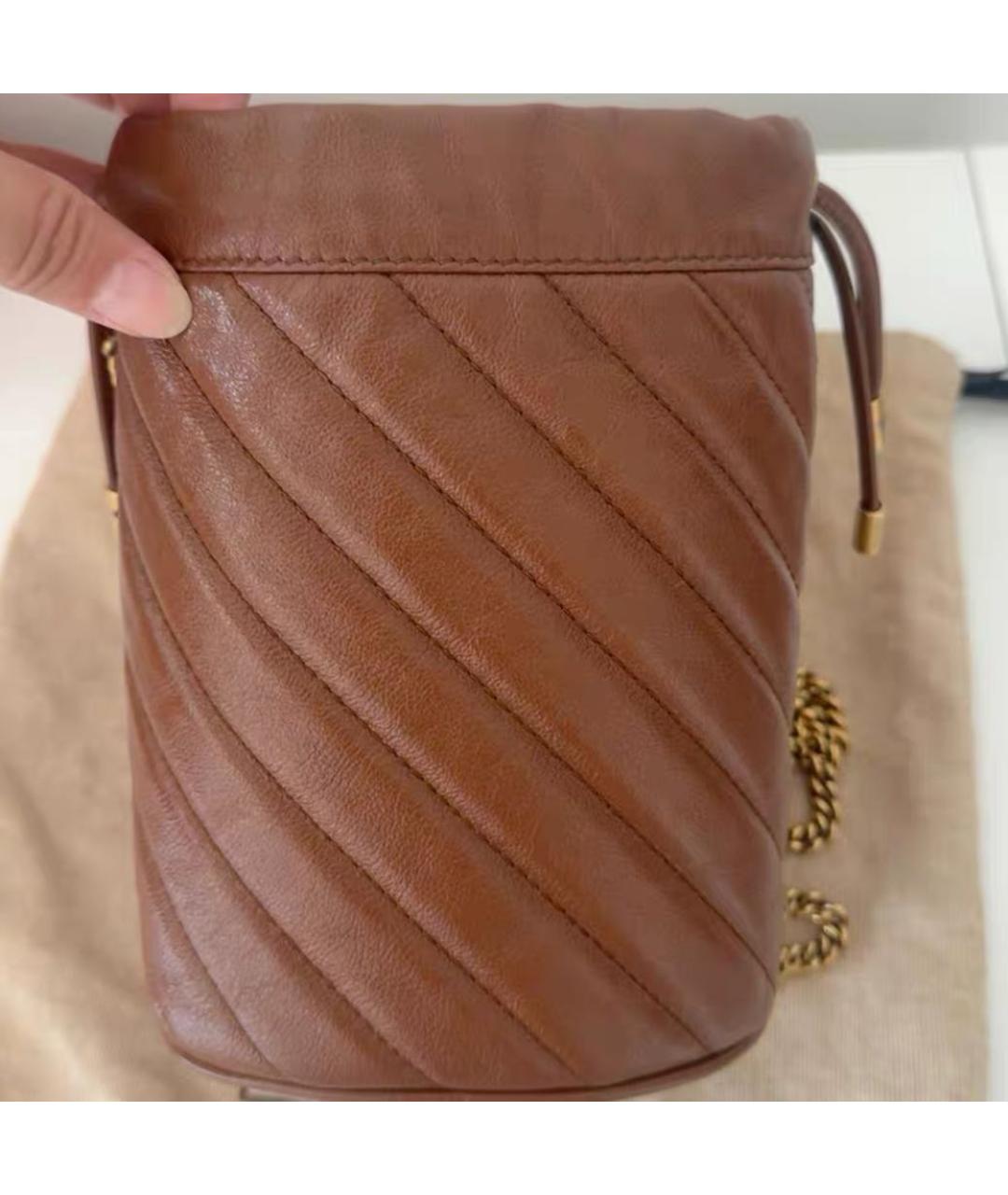 GUCCI Коричневая кожаная сумка через плечо, фото 3