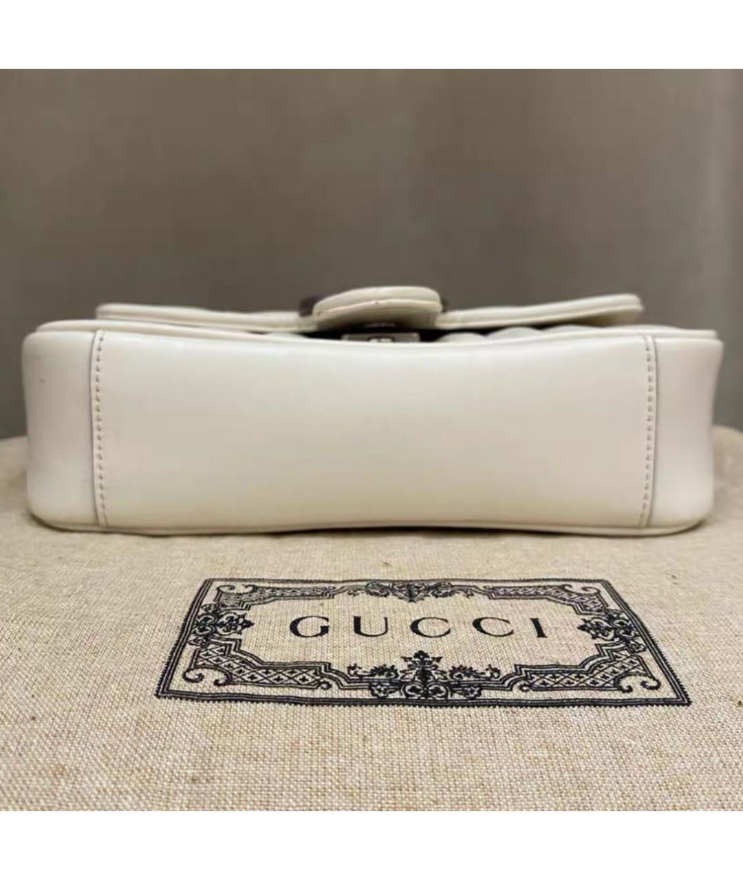 GUCCI Белая кожаная сумка через плечо, фото 6