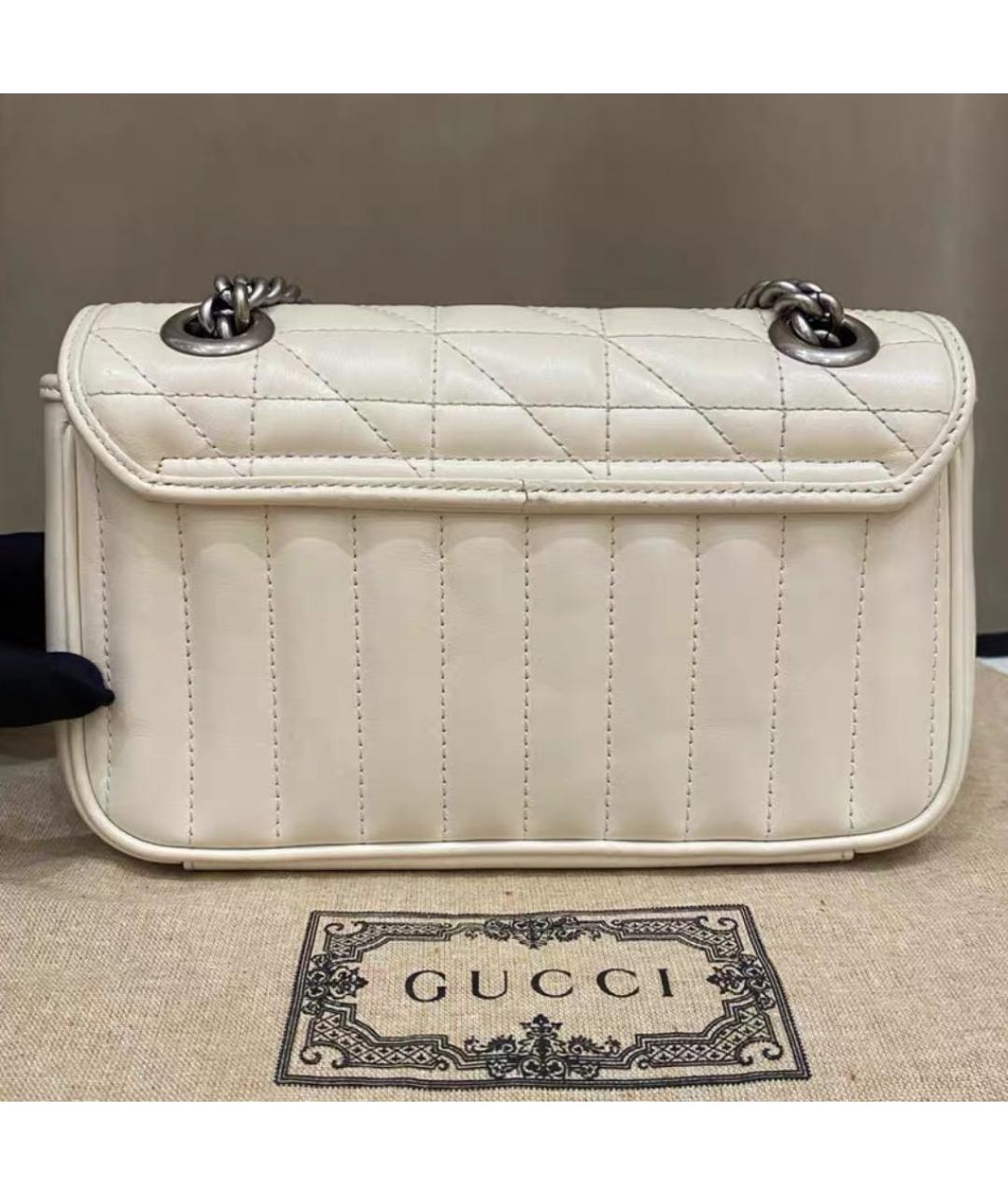 GUCCI Белая кожаная сумка через плечо, фото 3