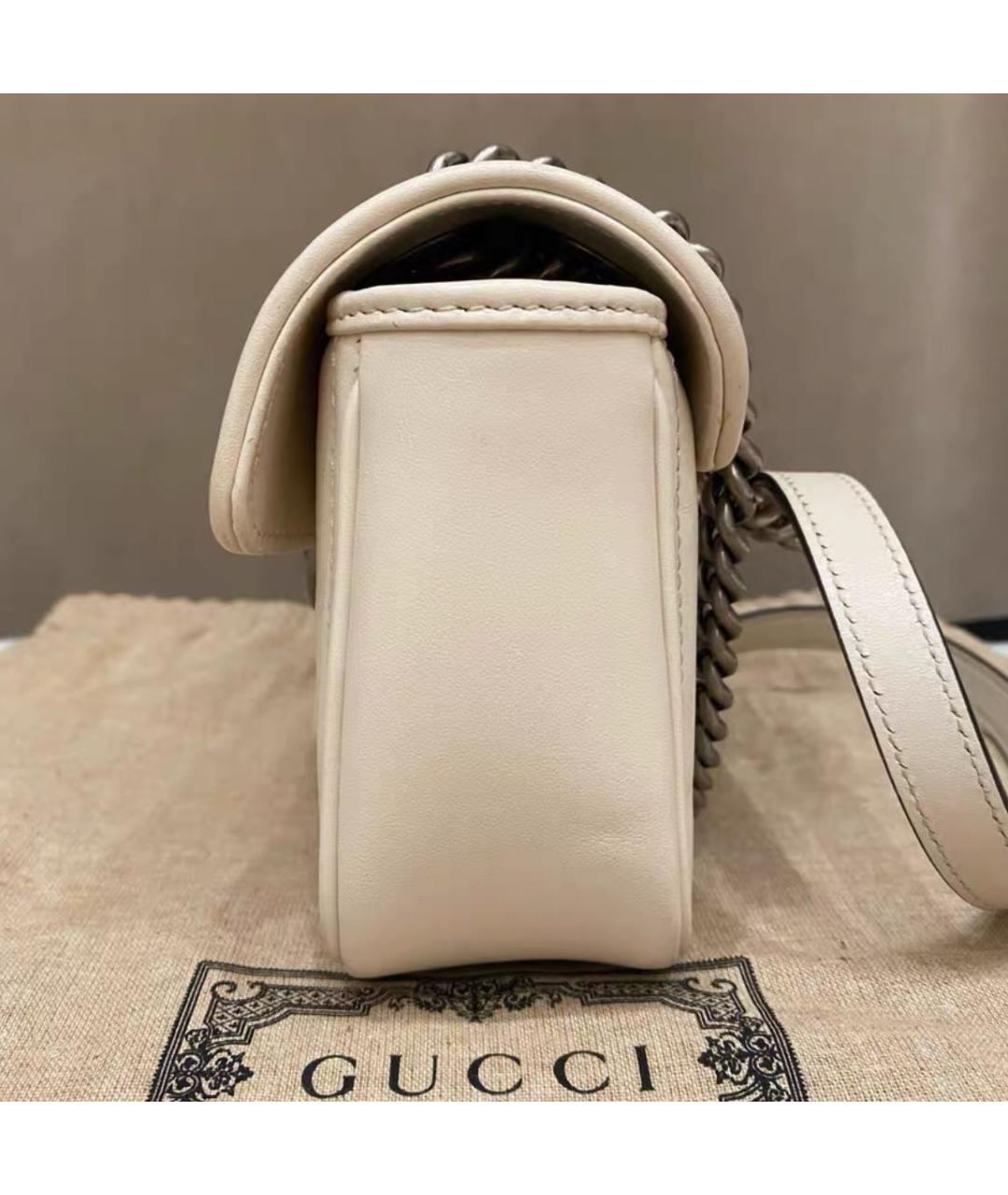 GUCCI Белая кожаная сумка через плечо, фото 4