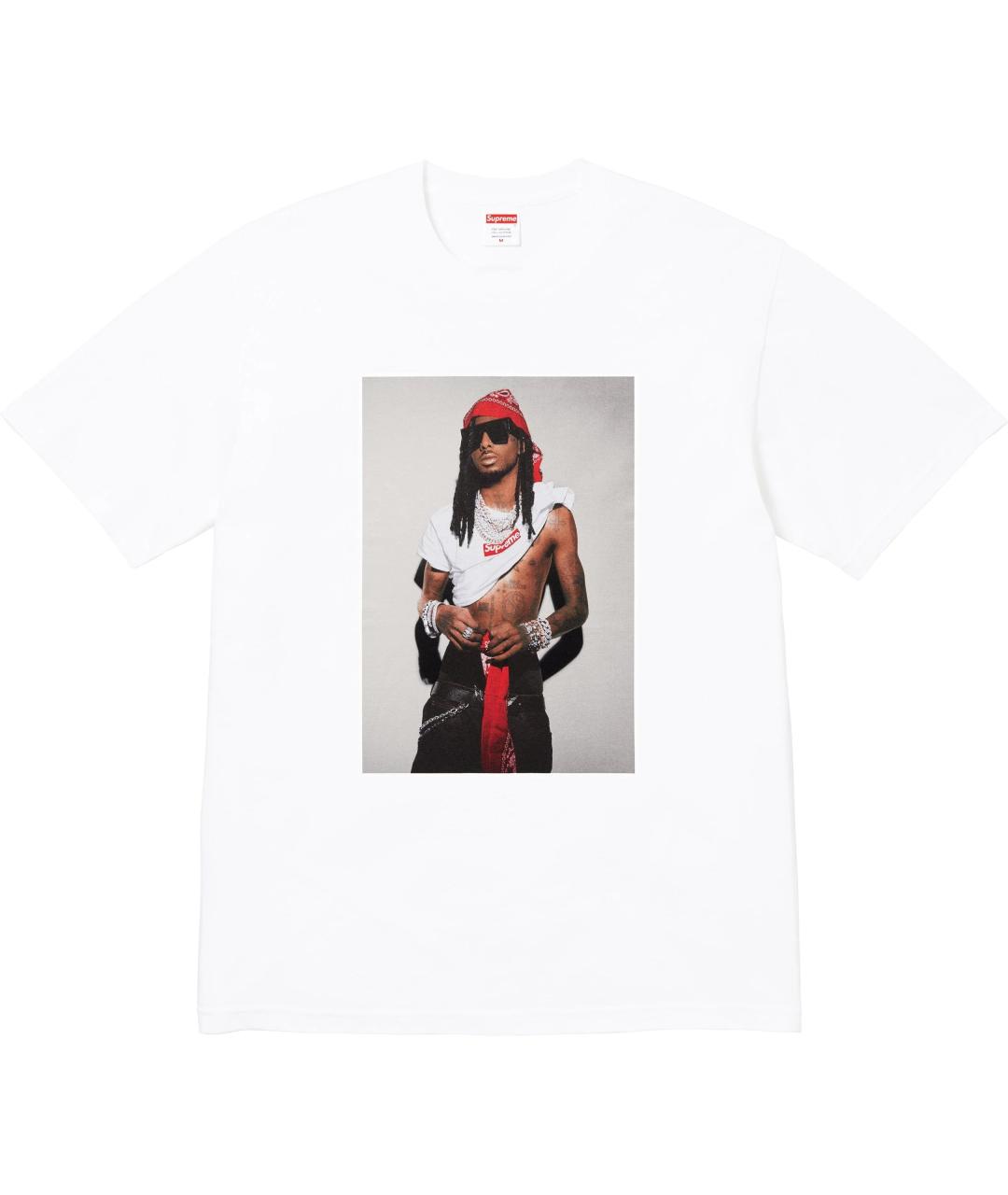 SUPREME Белая хлопковая футболка, фото 2