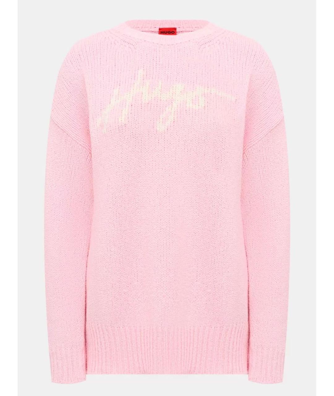 HUGO Розовый хлопковый джемпер / свитер, фото 5