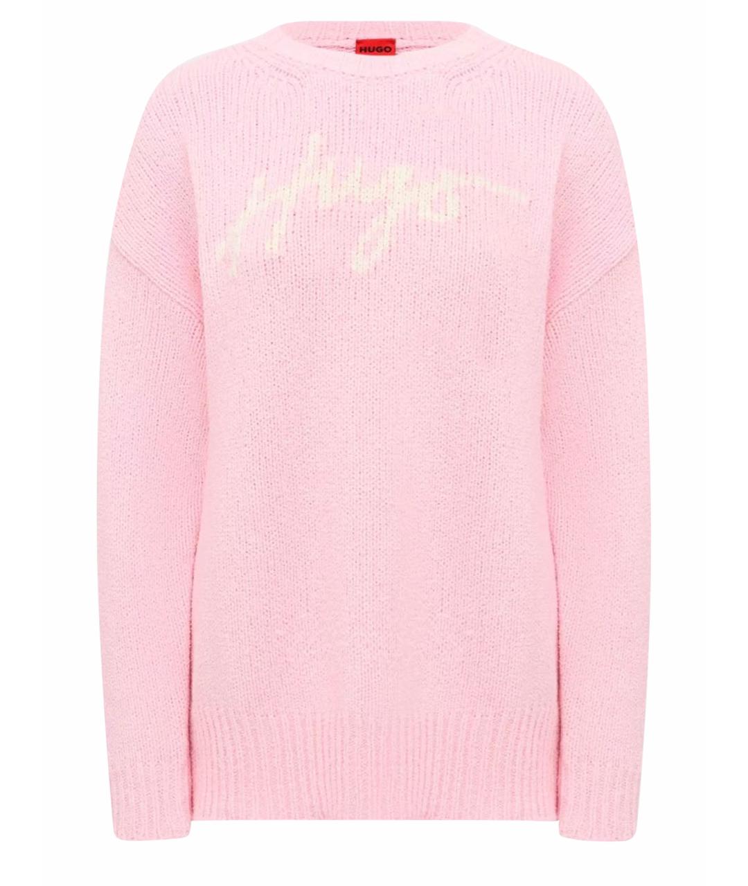 HUGO Розовый хлопковый джемпер / свитер, фото 1