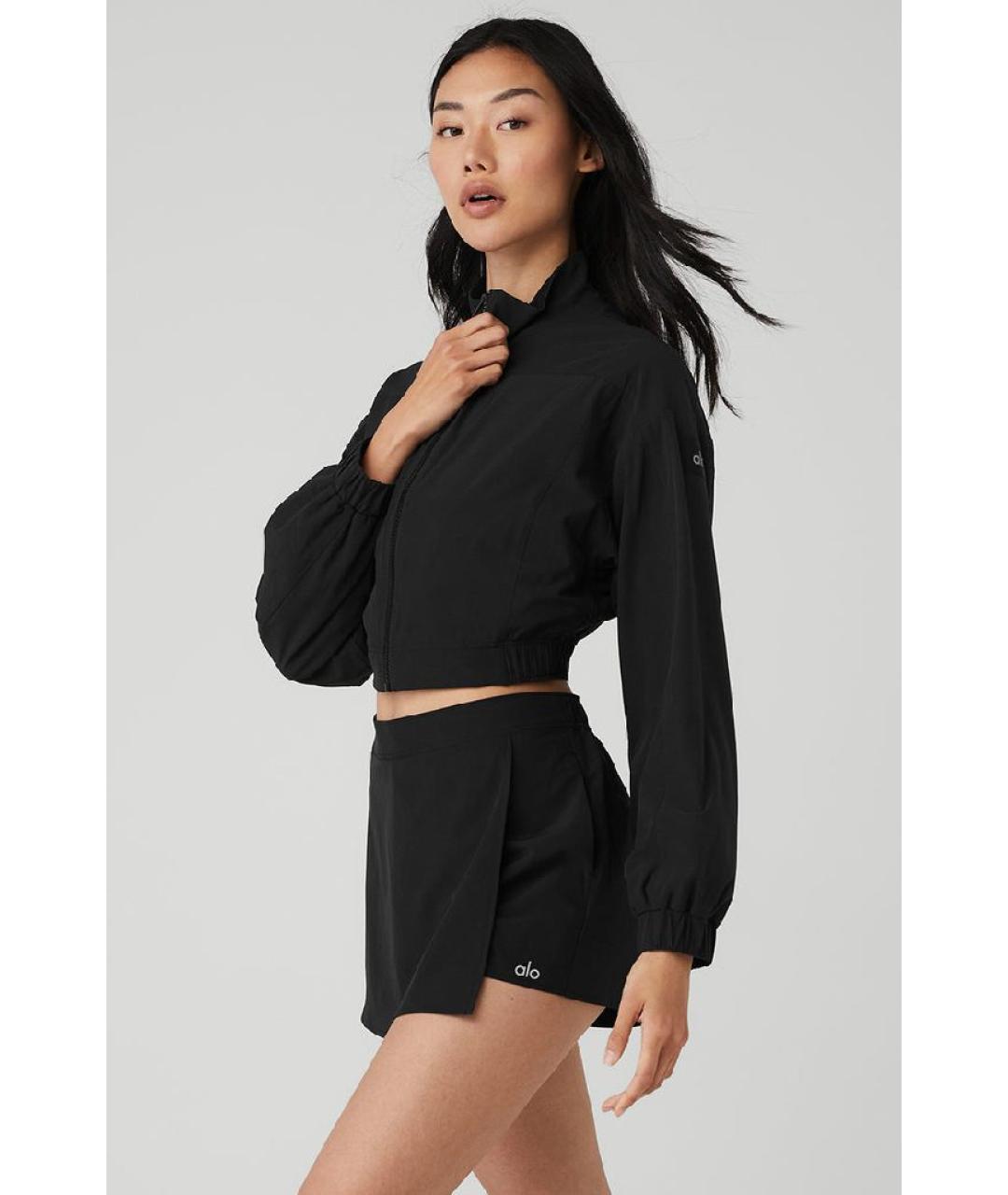 ALO YOGA Черная полиэстеровая спортивная куртка, фото 5