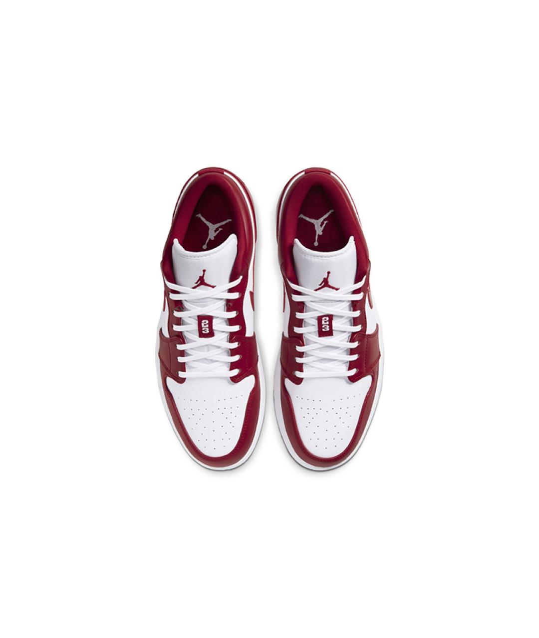 JORDAN Бордовые кожаные высокие кроссовки / кеды, фото 4