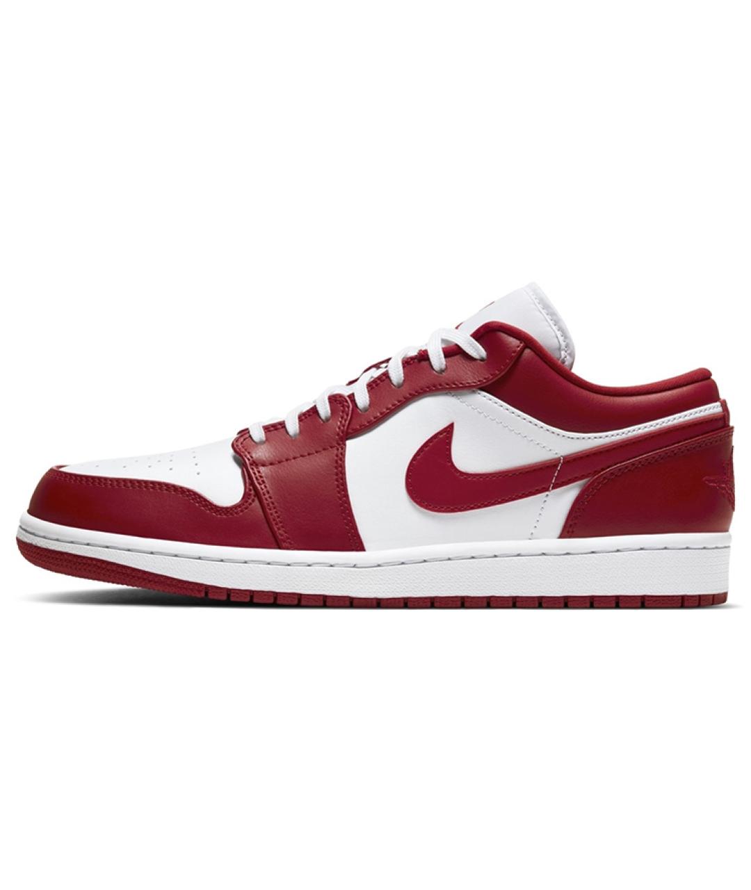 JORDAN Бордовые кожаные высокие кроссовки / кеды, фото 2