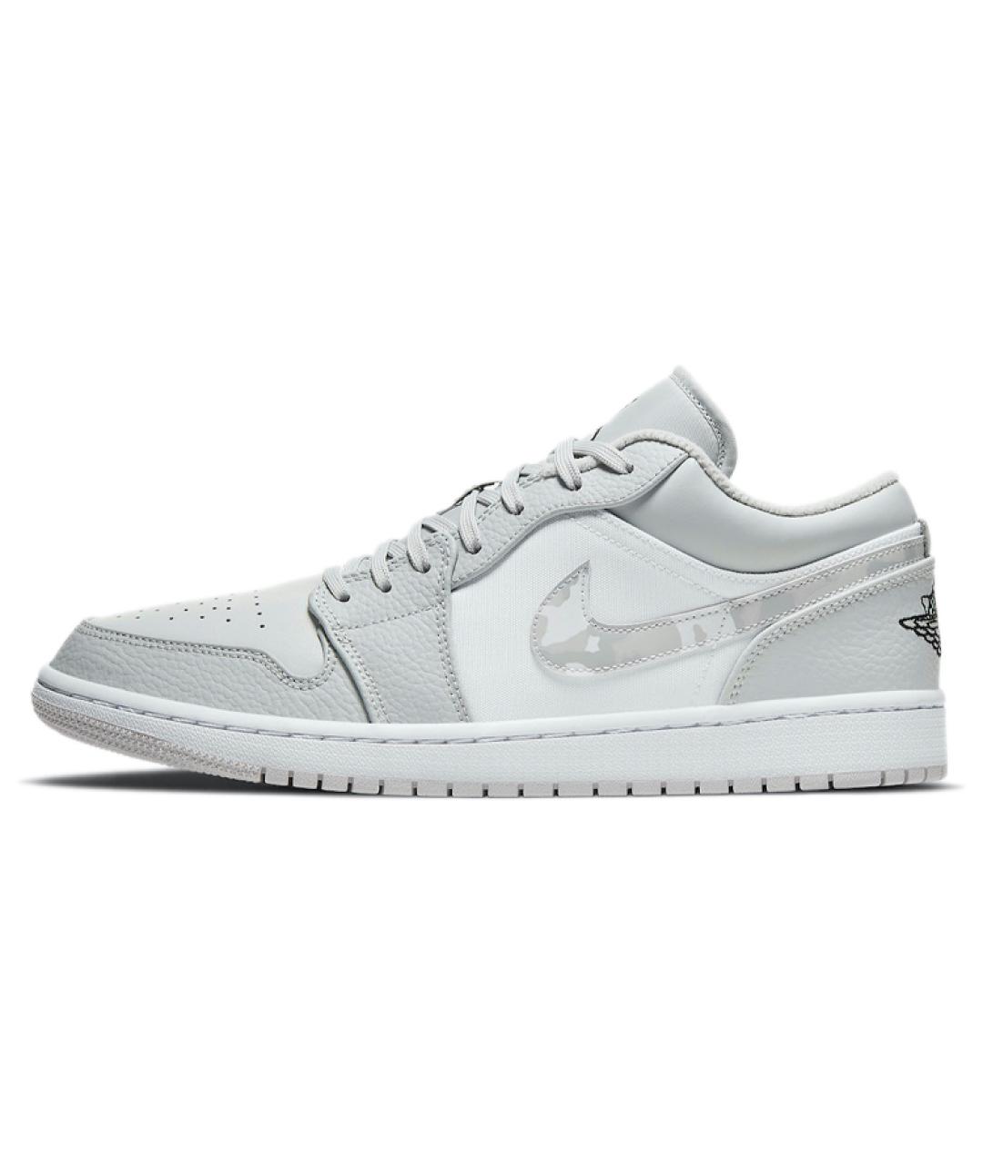 JORDAN Серые кожаные высокие кроссовки / кеды, фото 2