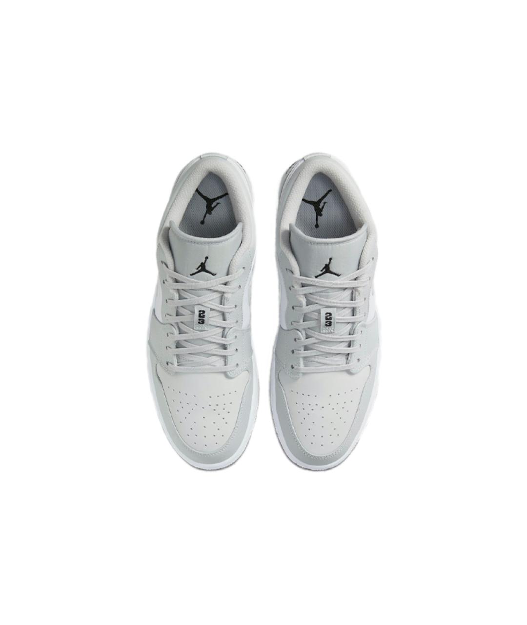 JORDAN Серые кожаные высокие кроссовки / кеды, фото 4