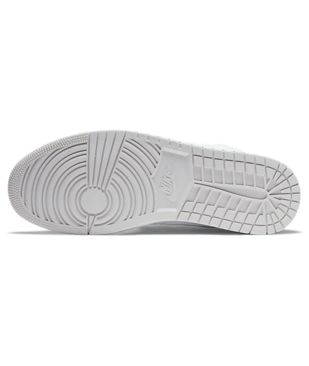 JORDAN Серые кожаные высокие кроссовки / кеды, фото 6