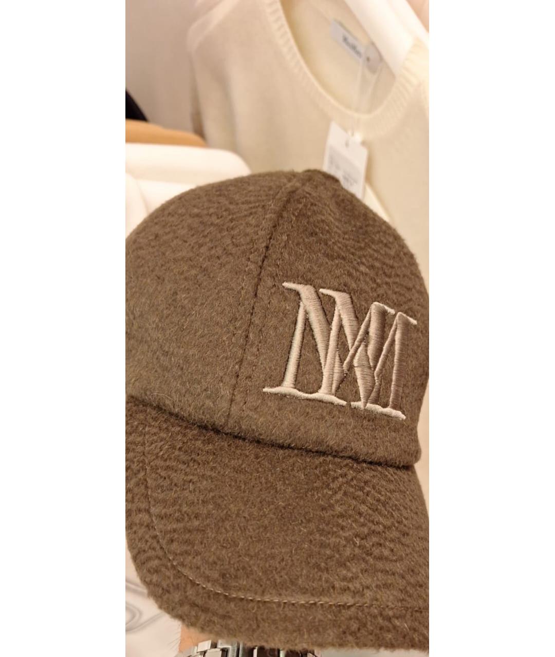 MAX MARA Коричневая шерстяная кепка, фото 2