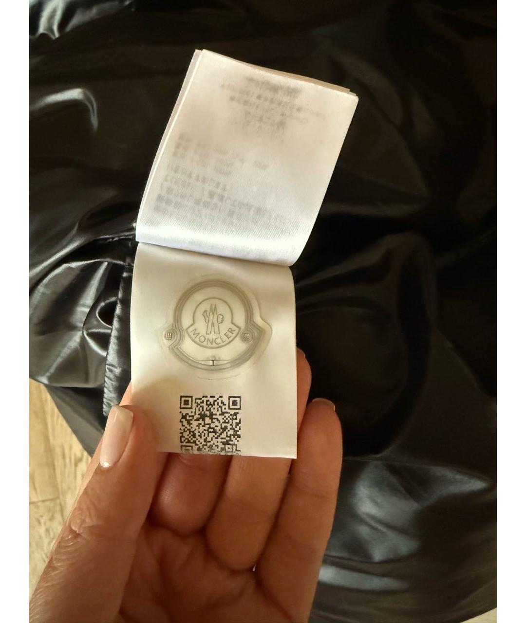 MONCLER Черный полиэстеровый пуховик, фото 3