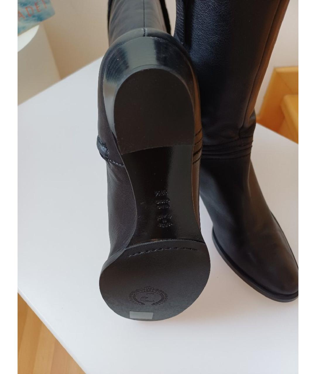 POLLINI Черные кожаные ботфорты, фото 8
