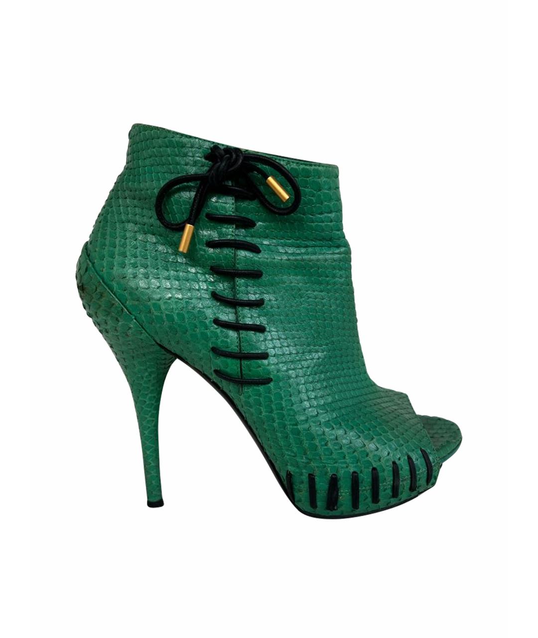 VERSACE Зеленые босоножки из экзотической кожи, фото 1