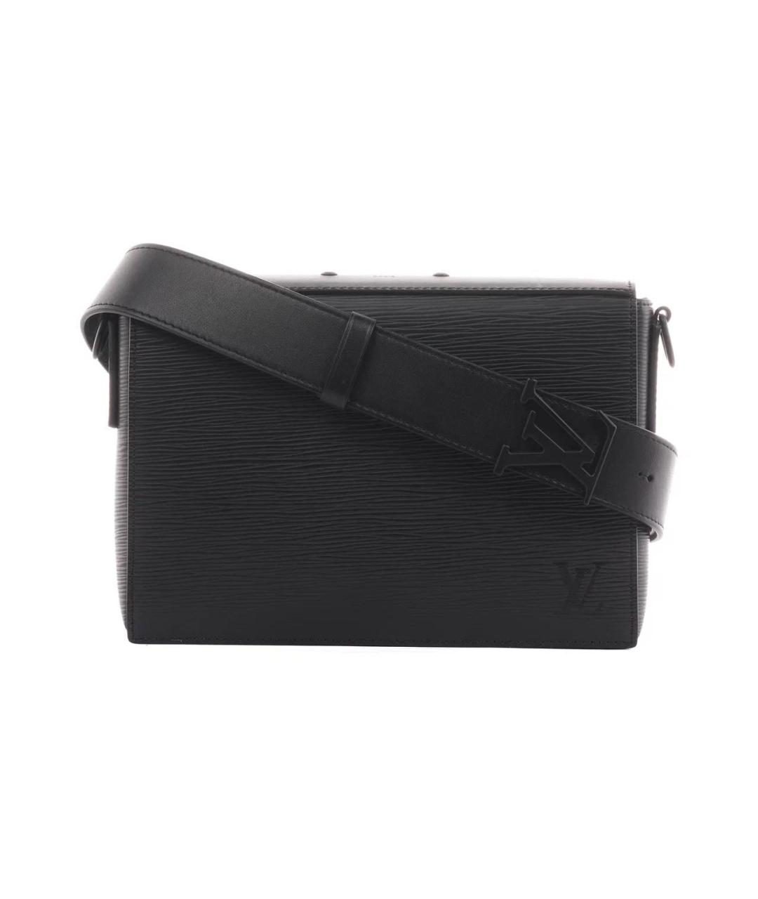 LOUIS VUITTON Черная кожаная сумка на плечо, фото 9